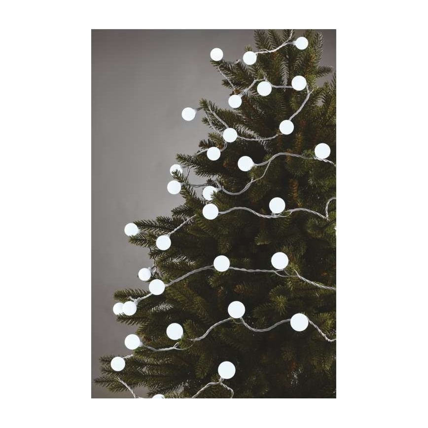 LED Ziemassvētku āra virtene 40xLED/9m IP44 vēsi balta