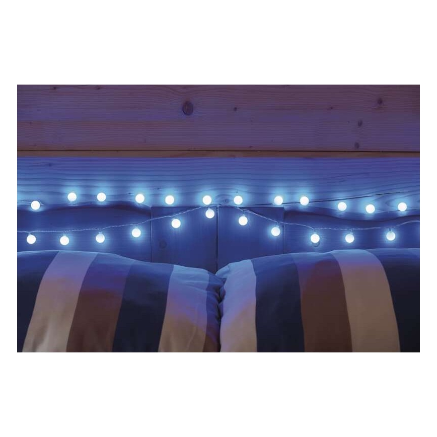 LED Ziemassvētku āra virtene 40xLED/9m IP44 zila
