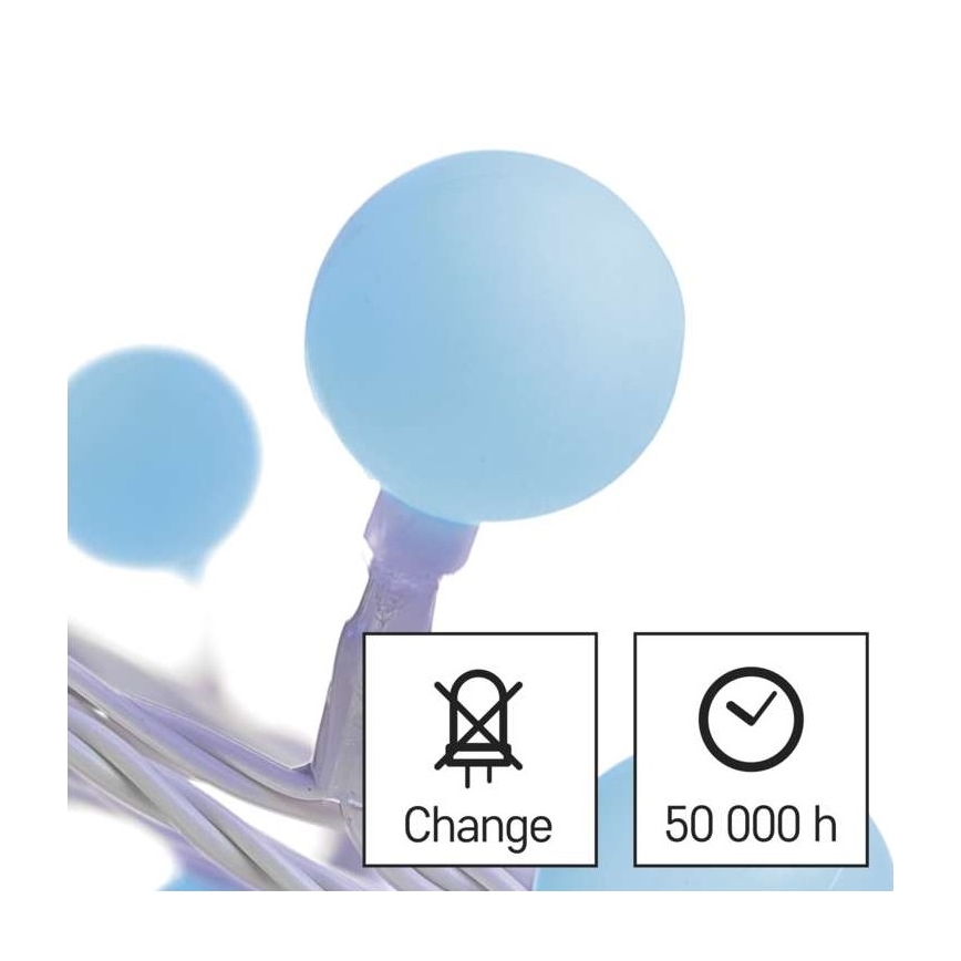 LED Ziemassvētku āra virtene 40xLED/9m IP44 zila