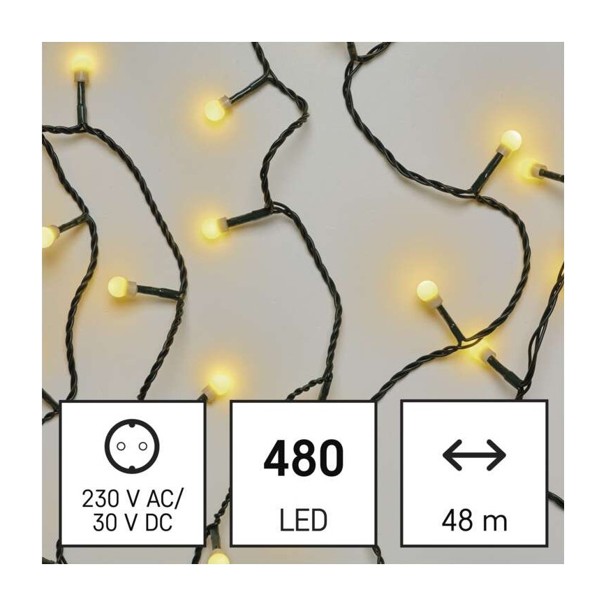 LED Ziemassvētku āra virtene 480xLED/53m IP44 silti balta