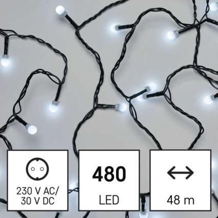LED Ziemassvētku āra virtene 480xLED/53m IP44 vēsi balta