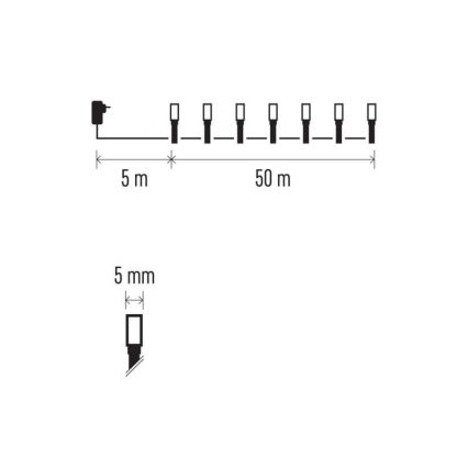 LED Ziemassvētku āra virtene 500xLED/55m IP44 vēsi balta