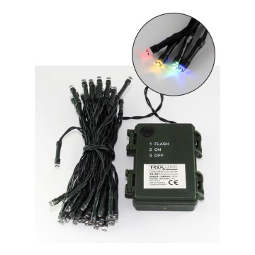 LED Ziemassvētku āra virtene 50xLED/2 funkcijas 5,4m IP44 daudzkrāsaina