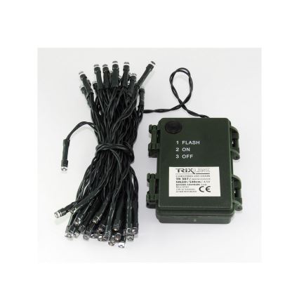 LED Ziemassvētku āra virtene 50xLED/2 funkcijas 5,4m IP44 daudzkrāsaina