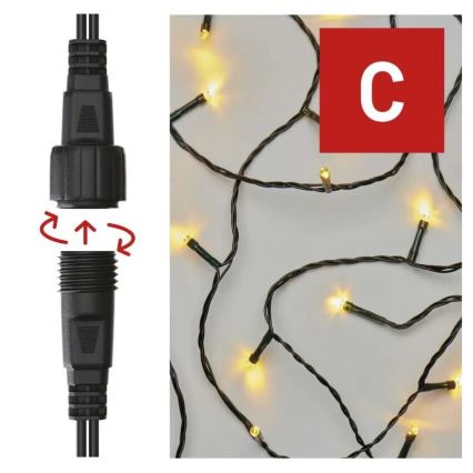 LED Ziemassvētku āra virtene 50xLED/5m IP44 silti balta
