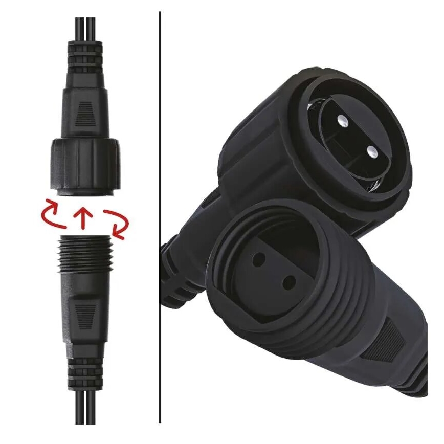 LED Ziemassvētku āra virtene 50xLED/5m IP44 silti balta