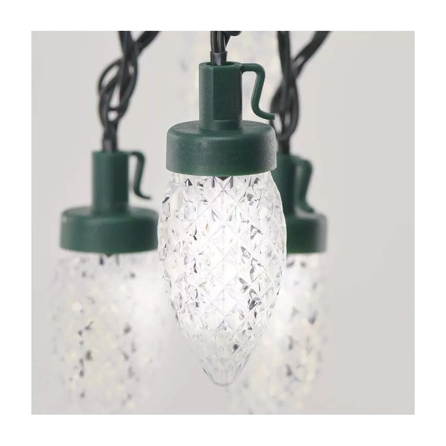 LED Ziemassvētku āra virtene 50xLED/8 funkcijas 14,8 m IP44 vēsi balta