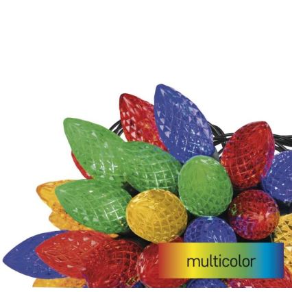 LED Ziemassvētku āra virtene 50xLED/8 režīmi 14,8m IP44 daudzkrāsaina