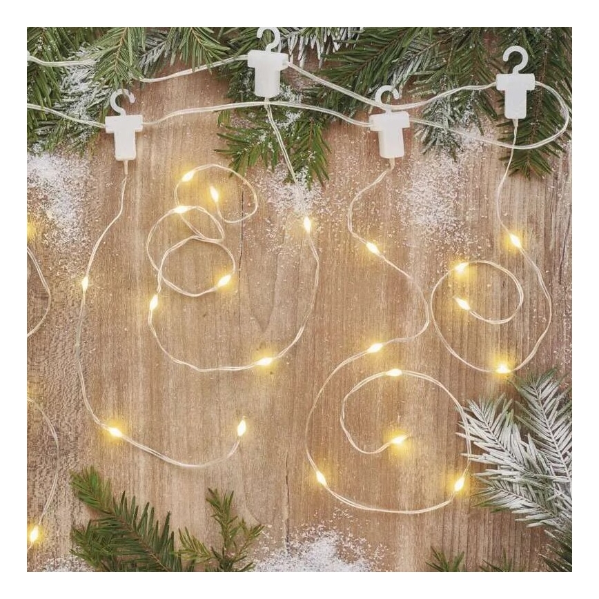 LED Ziemassvētku āra virtene 54xLED/8 funkcijas 6,7x0,7m IP44 silti balta