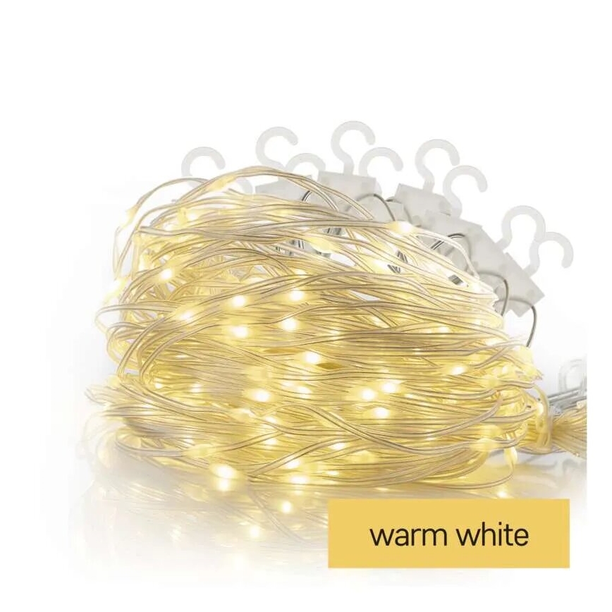 LED Ziemassvētku āra virtene 54xLED/8 funkcijas 6,7x0,7m IP44 silti balta