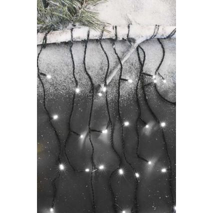 LED Ziemassvētku āra virtene, 600 LED / 8 režīmi, 15 m, IP44, auksti balta