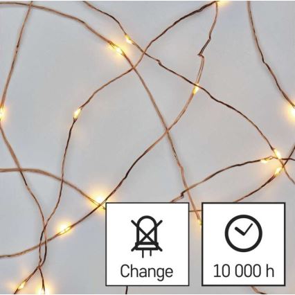 LED Ziemassvētku āra virtene 75xLED/12,5m IP44 silti balta