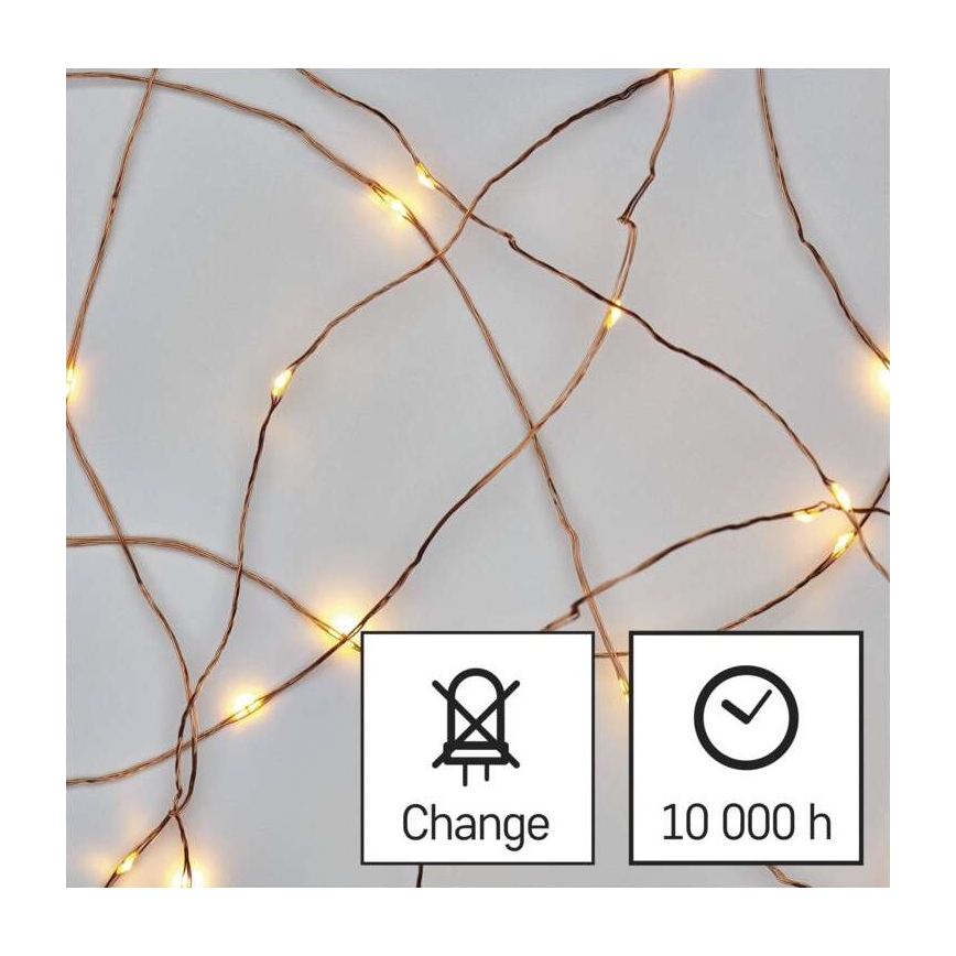 LED Ziemassvētku āra virtene 75xLED/12,5m IP44 silti balta