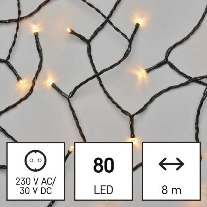 LED Ziemassvētku āra virtene 80xLED/13m IP44 veclaicīga