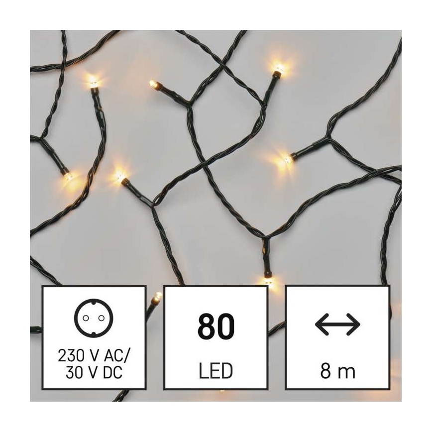 LED Ziemassvētku āra virtene 80xLED/13m IP44 veclaicīga