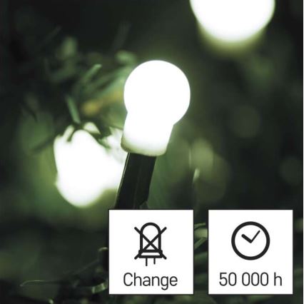 LED Ziemassvētku āra virtene 80xLED/13m IP44 vēsi balta