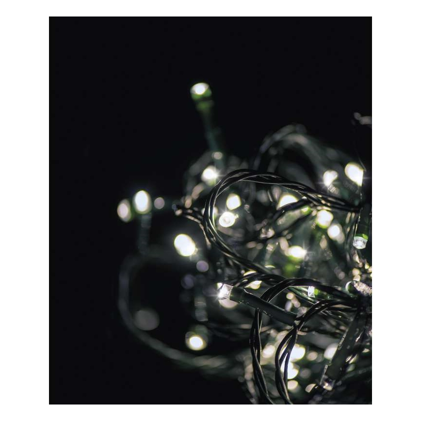 LED Ziemassvētku āra virtene CHAIN 180xLED/8 funkcijas 8m IP44 vēsi balta