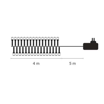 LED Ziemassvētku āra virtene CHAIN 40xLED 9m IP44 vēsi balta