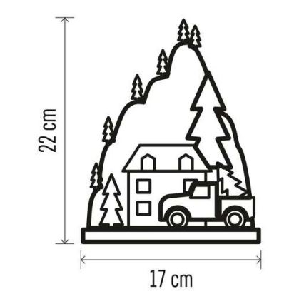 LED Ziemassvētku dekorācija 10xLED/2xAA bēša