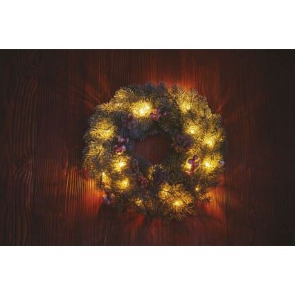 LED Ziemassvētku dekorācija 20xLED/2xAA d. 38 cm
