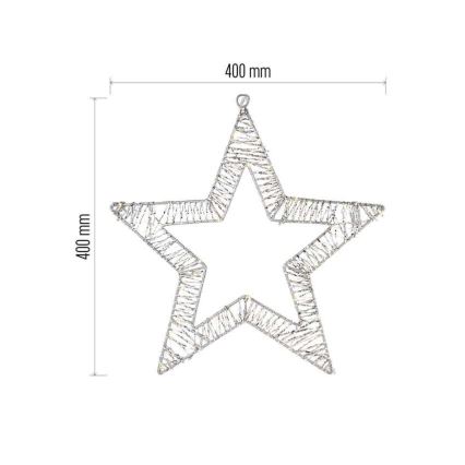 LED Ziemassvētku dekorācija 60xLED/3AA silti balta zvaigzne