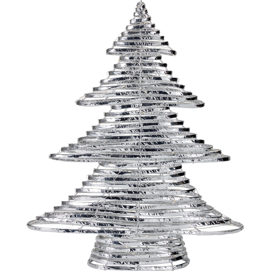 LED Ziemassvētku dekorācija 60xLED/3xAA 60 cm siltā baltā eglīte/sudraba