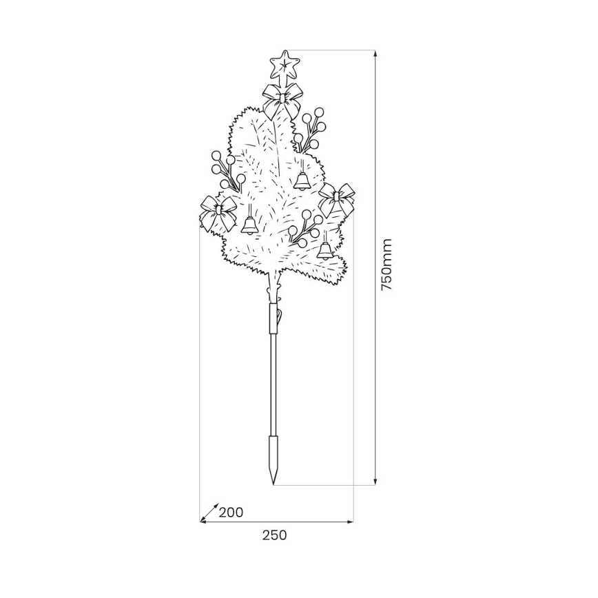 LED Ziemassvētku dekorācija LED/1W/230V 75 cm IP44 balta