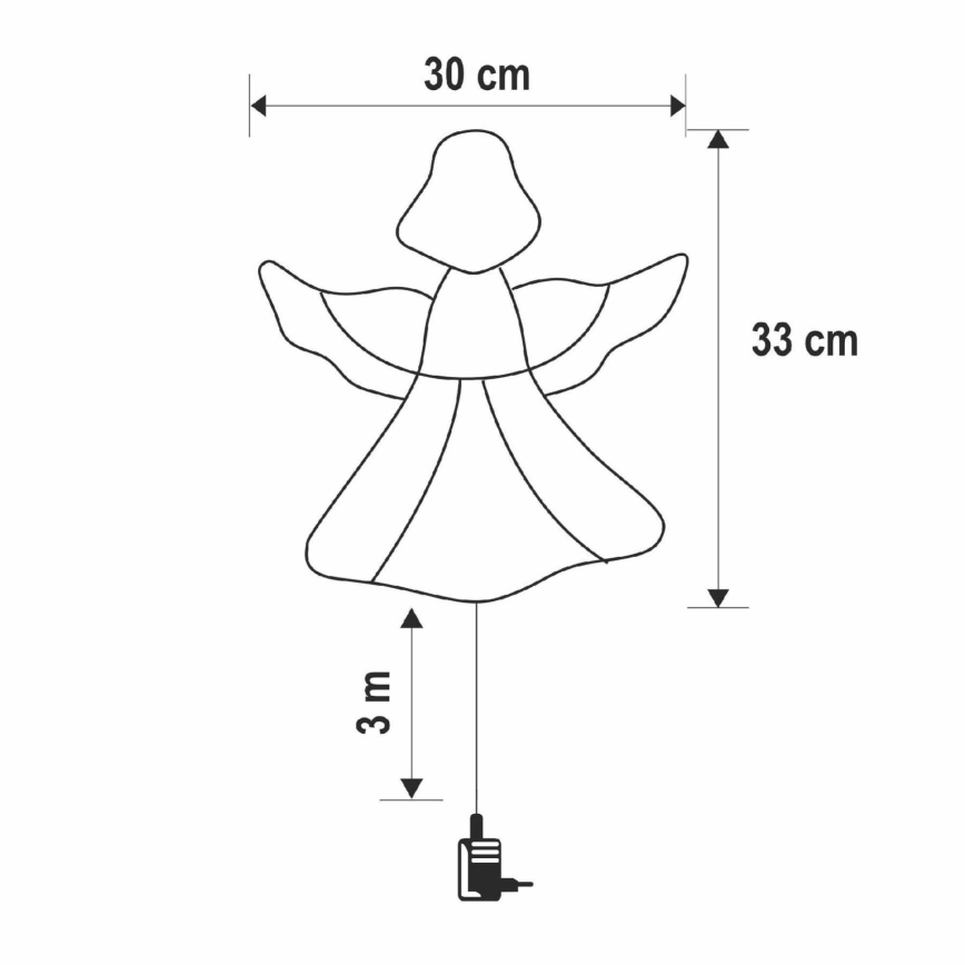 LED Ziemassvētku dekorācija logam 35xLED/230V IP44 eņģelis silti balta