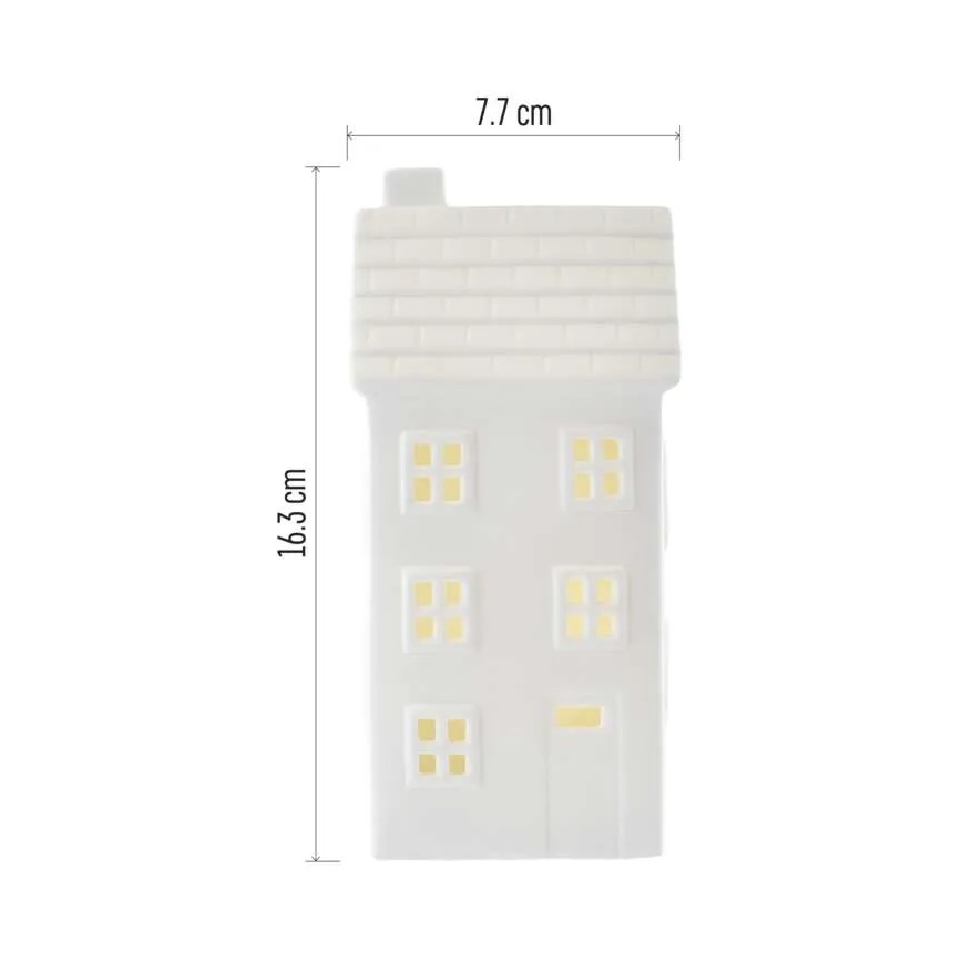 LED Ziemassvētku dekorācija, mājiņa (LED/CR2032)