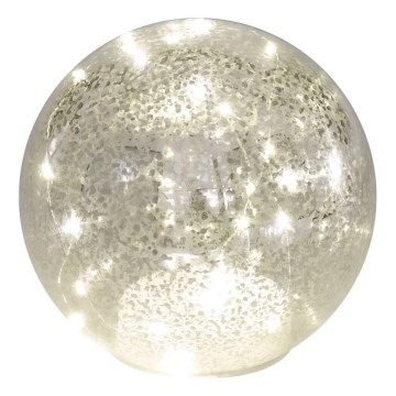 LED Ziemassvētku dekorācija — bumba Ø 15 cm, 20xLED, darbināma ar 3xAA