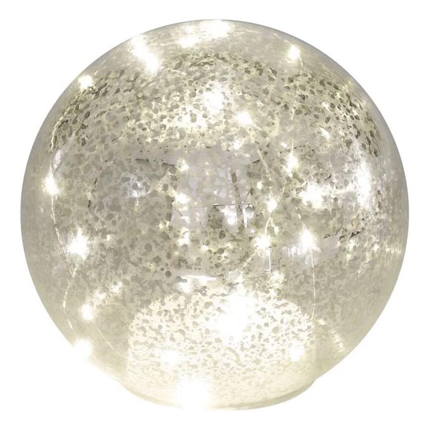 LED Ziemassvētku dekorācija — bumba Ø 15 cm, 20xLED, darbināma ar 3xAA
