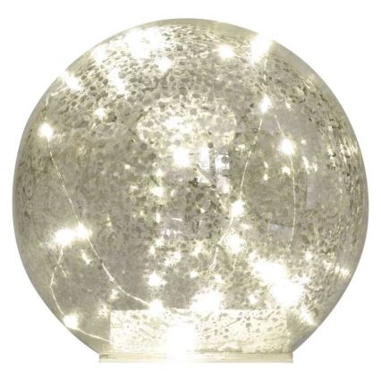 LED Ziemassvētku dekorācija — bumba Ø 15 cm, 20xLED, darbināma ar 3xAA