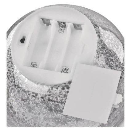 LED Ziemassvētku dekorācija — bumba Ø 15 cm, 20xLED, darbināma ar 3xAA