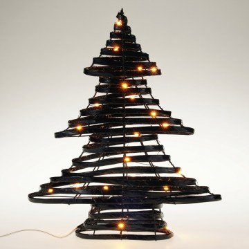 LED Ziemassvētku dekors 30xLED/3xAA 40 cm siltā baltā egle/melna