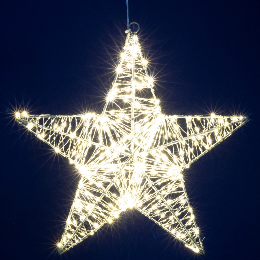 LED Ziemassvētku dekors 320xLED/230V 45 cm zvaigzne siltā baltā krāsā