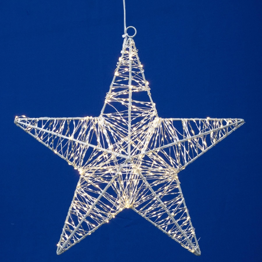 LED Ziemassvētku dekors 320xLED/230V 45 cm zvaigzne siltā baltā krāsā