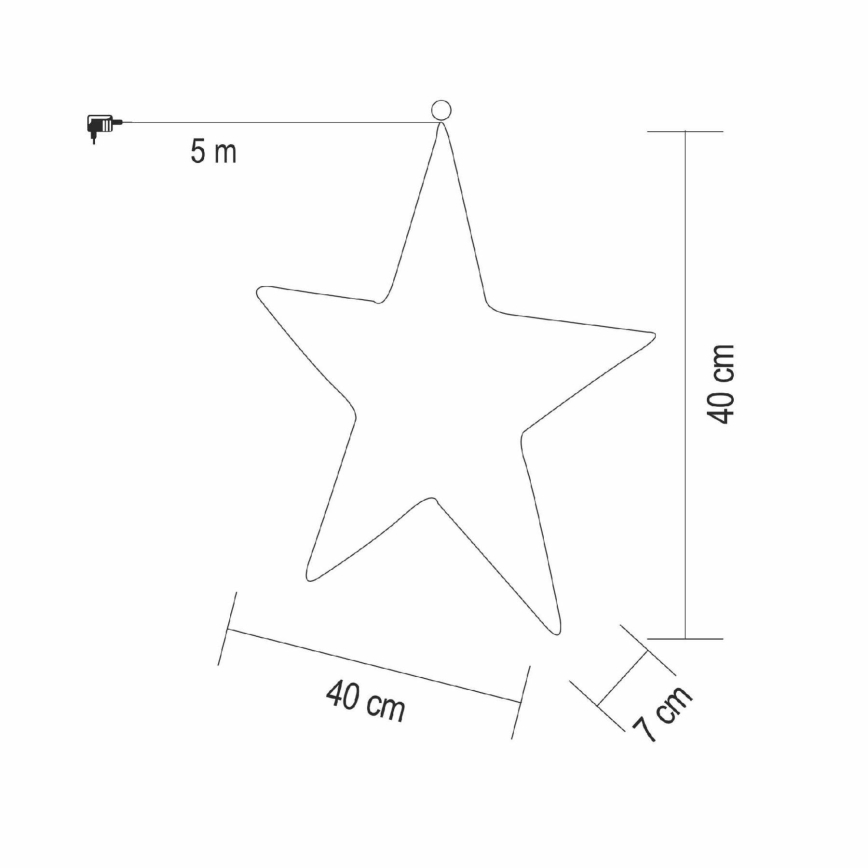LED Ziemassvētku dekors 320xLED/230V 45 cm zvaigzne siltā baltā krāsā