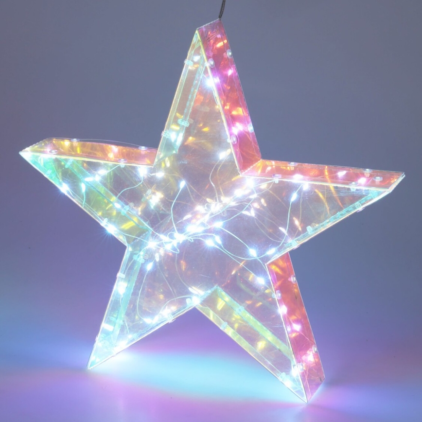 LED Ziemassvētku dekors 50xLED/3xAA 40 cm silti balta zvaigzne