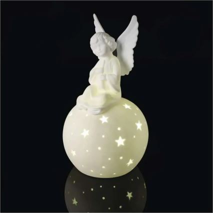 LED Ziemassvētku dekors LED/0,4W/2xAA keramiskais eņģelis
