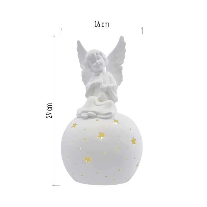 LED Ziemassvētku dekors LED/0,4W/2xAA keramiskais eņģelis
