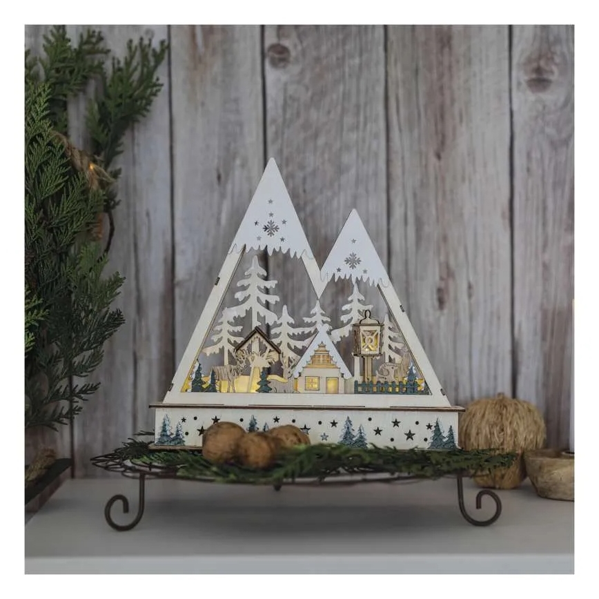 LED Ziemassvētku dekors LED/0,6W/2xAA Ziemassvētku ainava