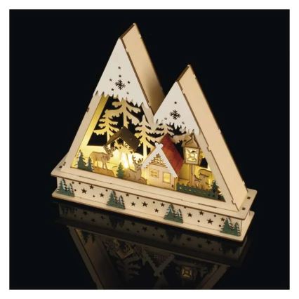 LED Ziemassvētku dekors LED/0,6W/2xAA Ziemassvētku ainava