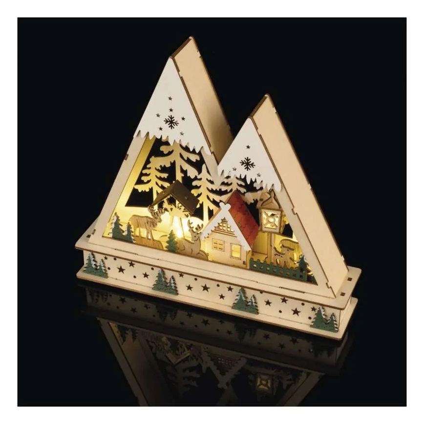 LED Ziemassvētku dekors LED/0,6W/2xAA Ziemassvētku ainava