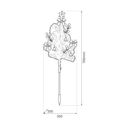 LED Ziemassvētku dekors LED/1W/230V, 75 cm, IP44, zaļš