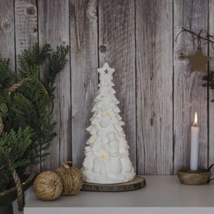 LED Ziemassvētku dekors LED/2xAA silti balta eglīte