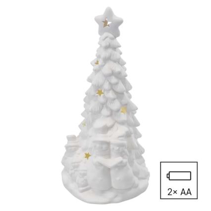 LED Ziemassvētku dekors LED/2xAA silti balta eglīte