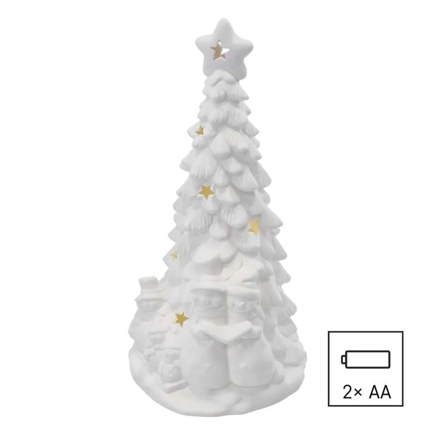 LED Ziemassvētku dekors LED/2xAA silti balta eglīte