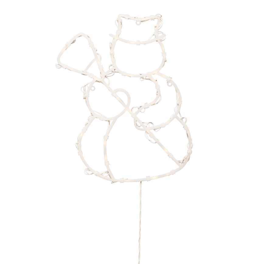 LED Ziemassvētku dekors logam 35xLED/3xAA IP44 sniegavīrs silta balta