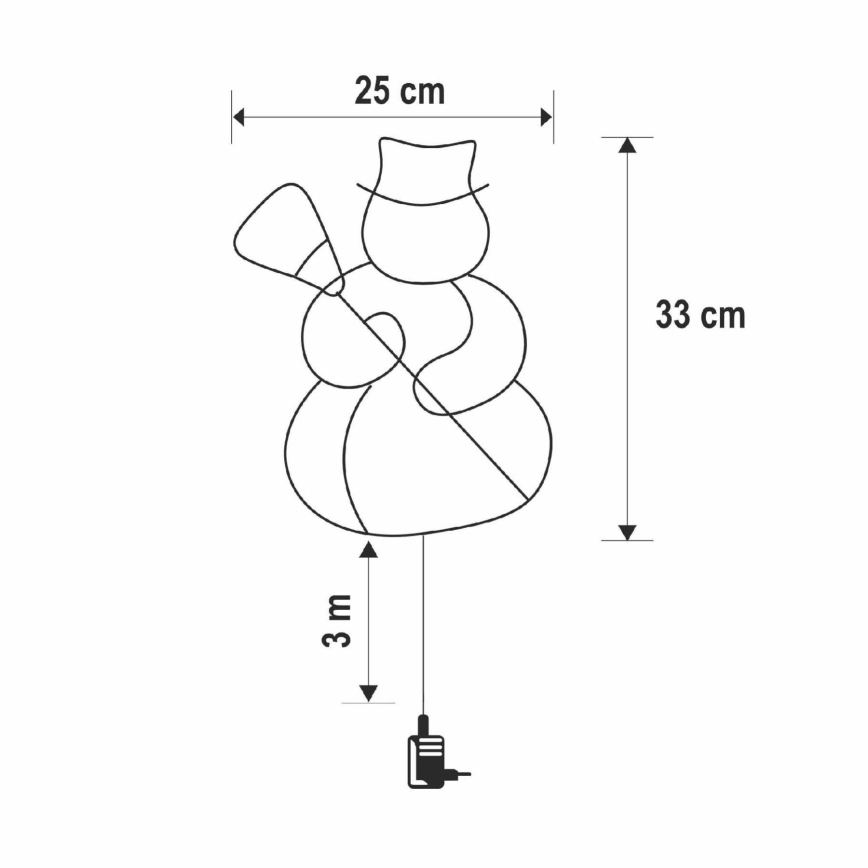 LED Ziemassvētku dekors logam 35xLED/3xAA IP44 sniegavīrs silta balta