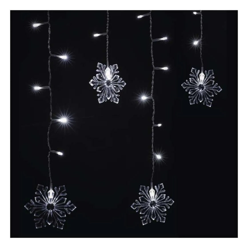 LED Ziemassvētku gaismas aizkars 60xLED/1,35W 635x50 cm auksti balts